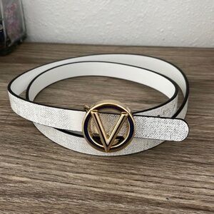 VALENTINO women's white /marbled gold belt size L 46" length